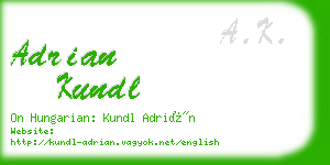 adrian kundl business card